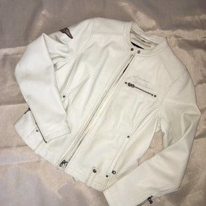 COPY - HARLEY DAVIDSON LEATHER JACKET LADIES SZ M IVORY